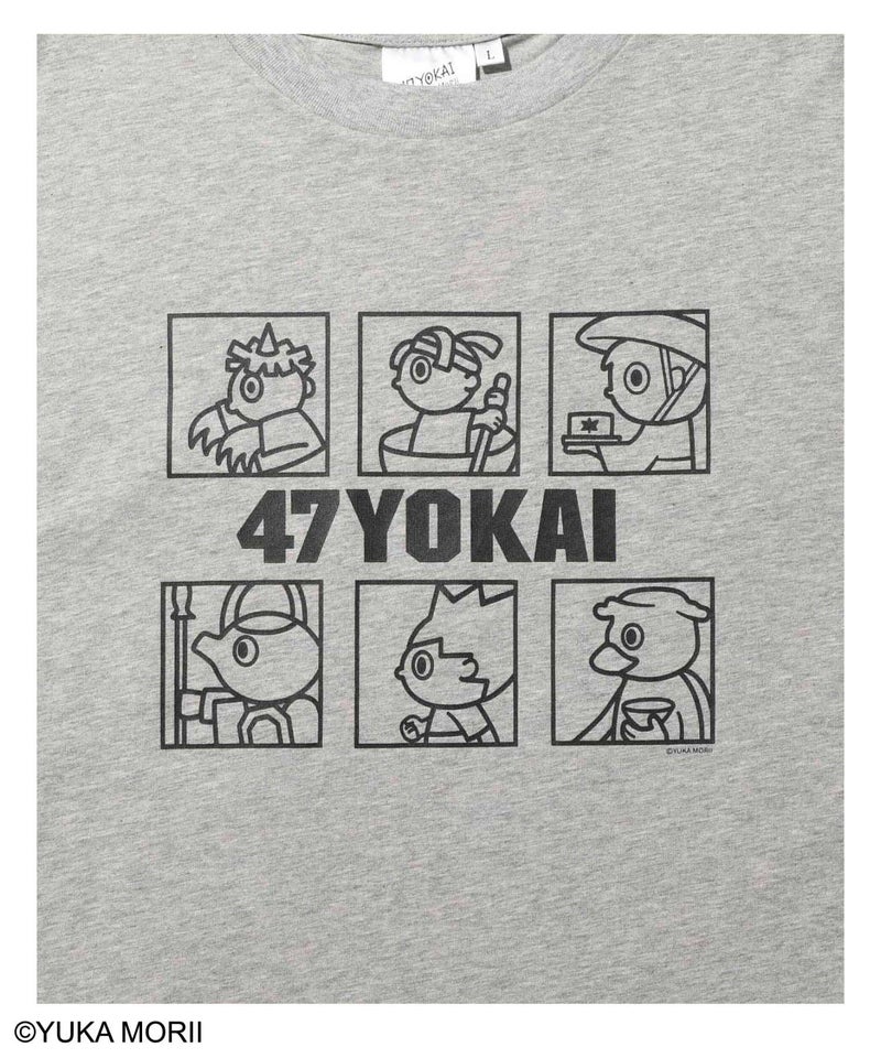 47YOKAI YOKAIモノクロキャラクタープリントTシャツ メンズ メール便 対応商品商品画像-7