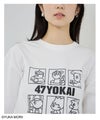 47YOKAI YOKAIモノクロキャラクタープリントTシャツ メンズ メール便 対応商品商品サムネイル-8