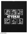 47YOKAI YOKAIモノクロキャラクタープリントTシャツ メンズ メール便 対応商品商品サムネイル-8