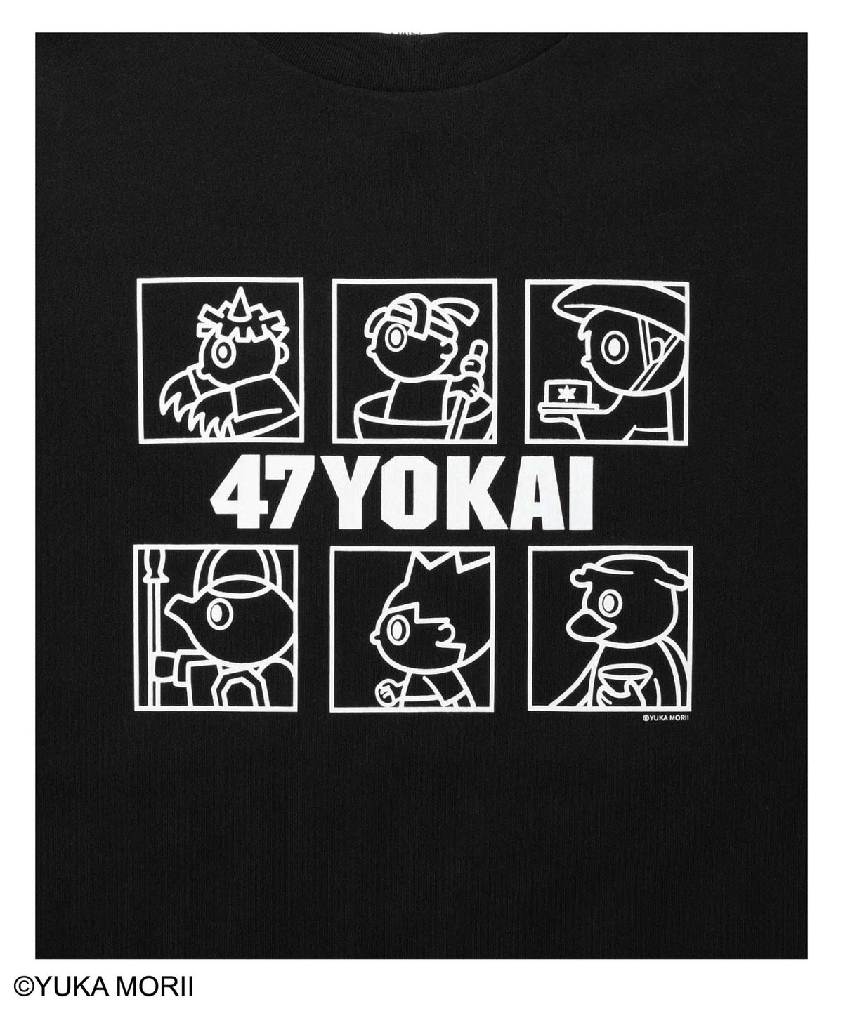47YOKAI YOKAIモノクロキャラクタープリントTシャツ メンズ メール便 対応商品