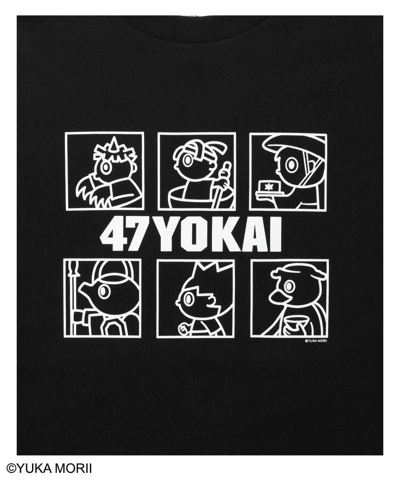 47YOKAI  YOKAIモノクロキャラクタープリントTシャツ メンズ メール便 対応商品商品画像-8