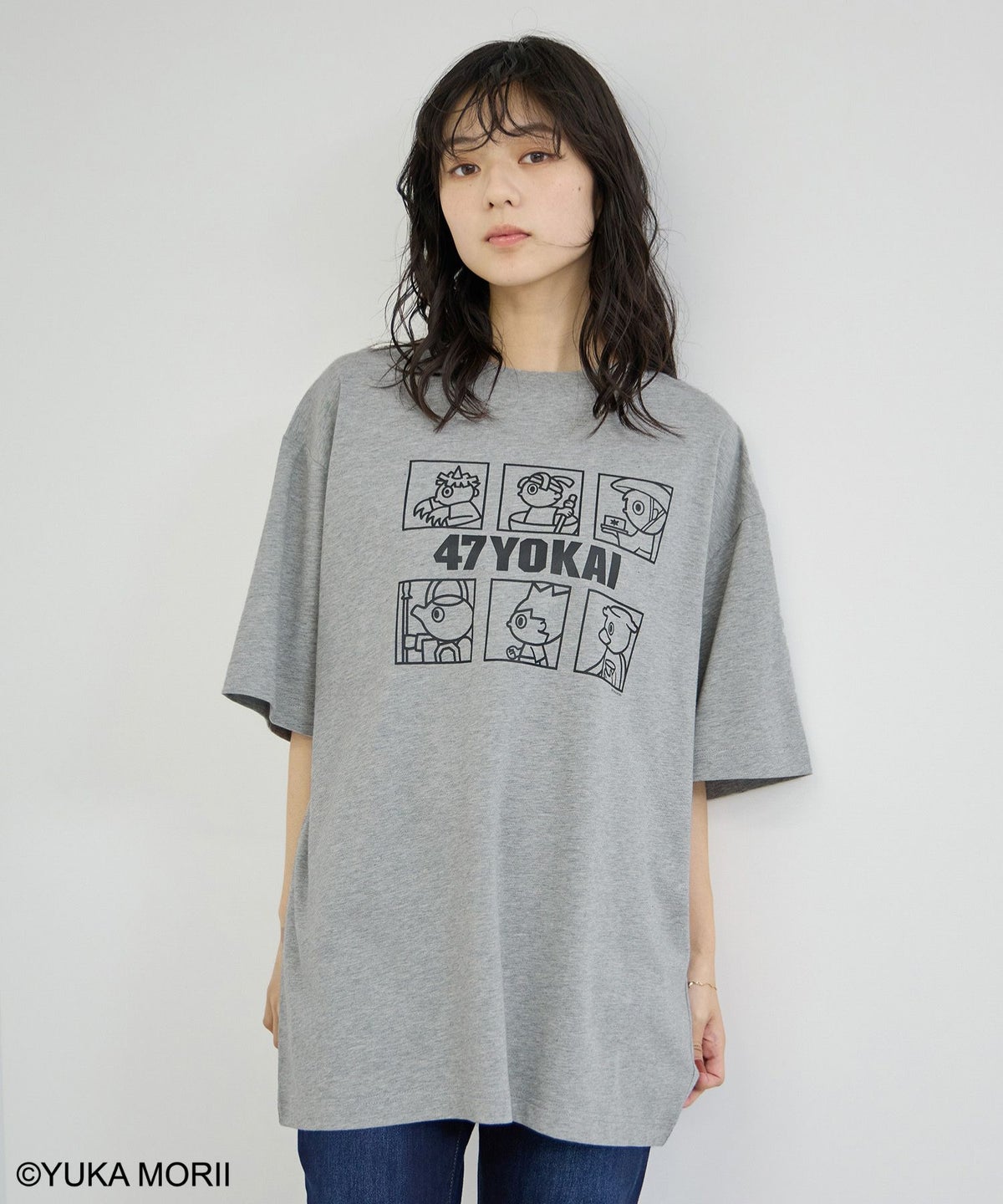47YOKAI YOKAIモノクロキャラクタープリントTシャツ メンズ メール便 対応商品
