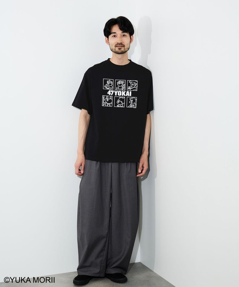 47YOKAI  YOKAIモノクロキャラクタープリントTシャツ メンズ メール便 対応商品商品画像-19