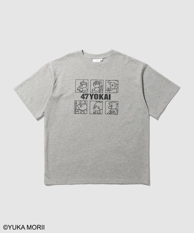 47YOKAI  YOKAIモノクロキャラクタープリントTシャツ メンズ メール便 対応商品商品画像-21