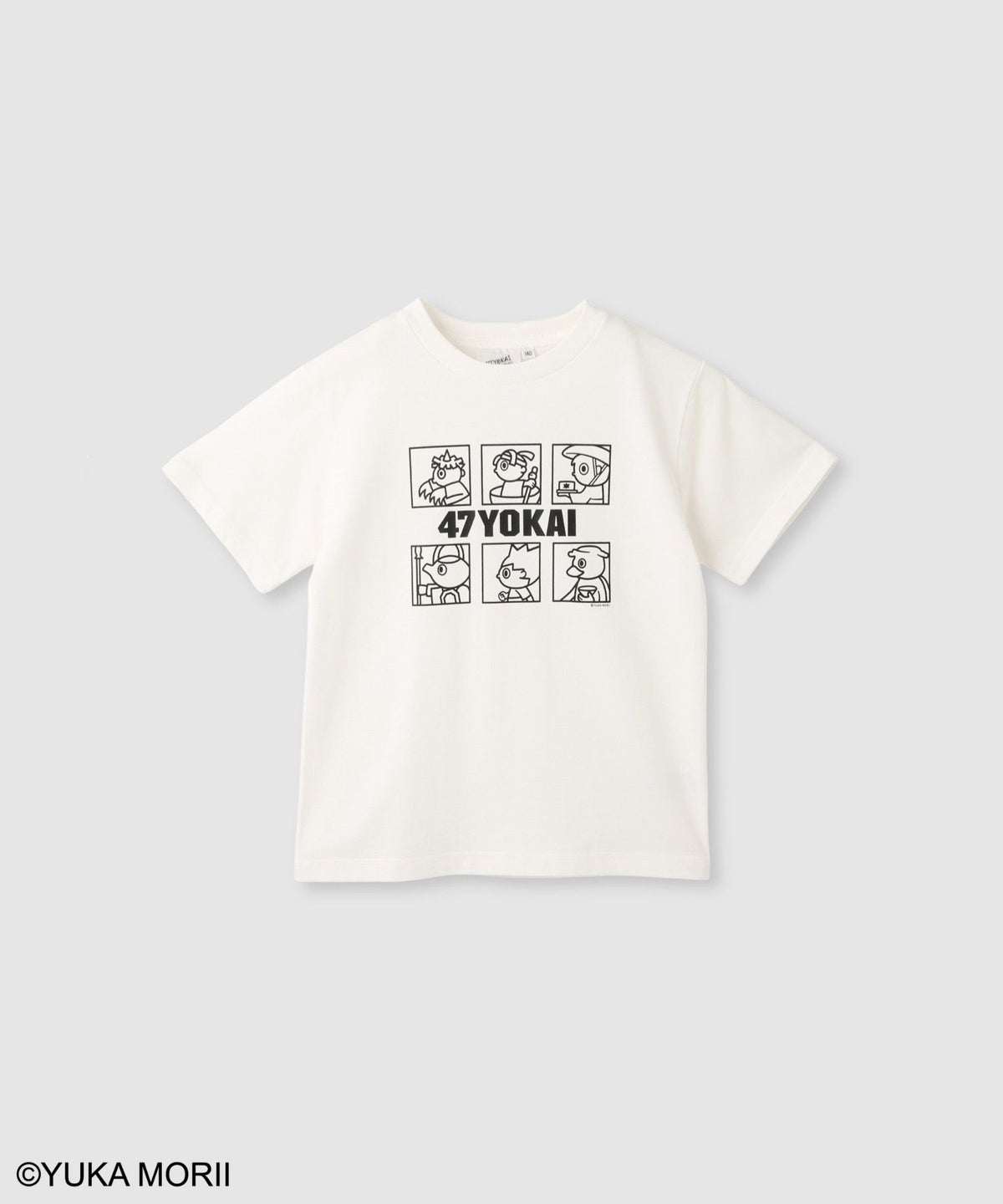 47YOKAI YOKAIモノクロキャラクタープリントTシャツ キッズ メール便 対応商品