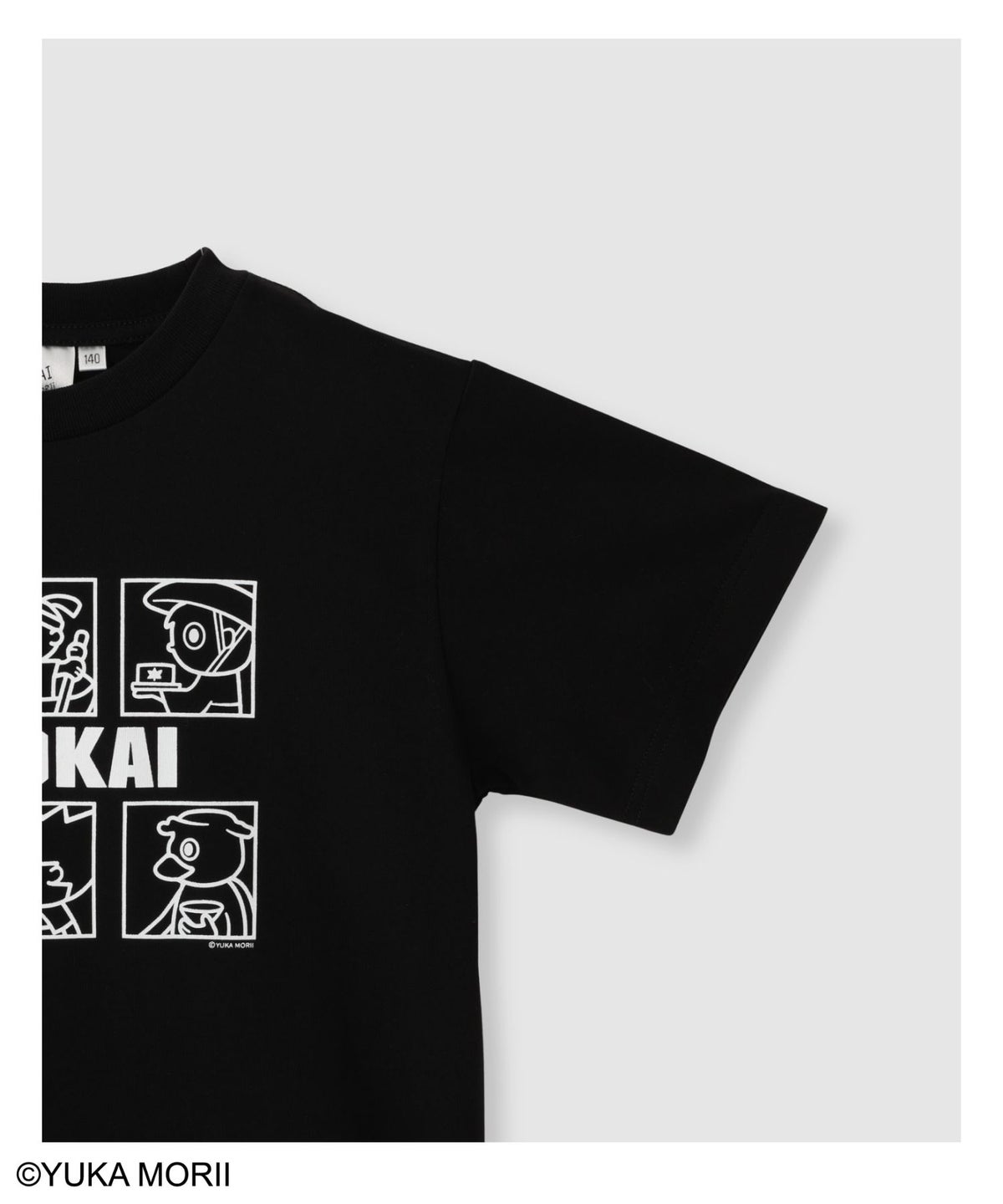 47YOKAI YOKAIモノクロキャラクタープリントTシャツ キッズ メール便 対応商品