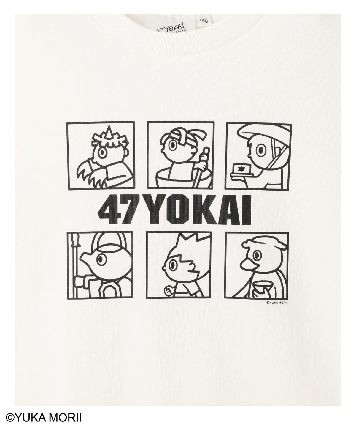 47YOKAI YOKAIモノクロキャラクタープリントTシャツ キッズ メール便 対応商品