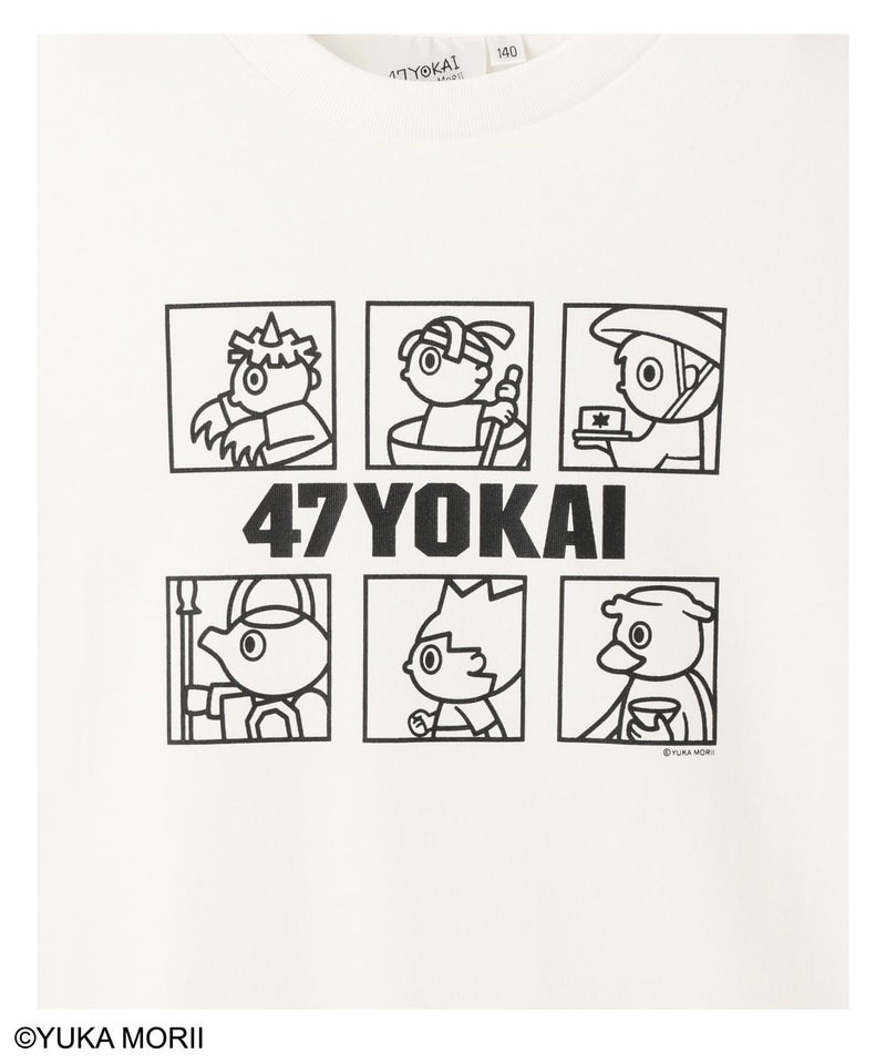 47YOKAI YOKAIモノクロキャラクタープリントTシャツ キッズ メール便 対応商品商品画像-7