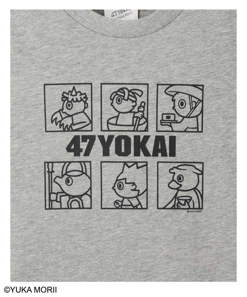 47YOKAI YOKAIモノクロキャラクタープリントTシャツ キッズ メール便 対応商品商品画像-8
