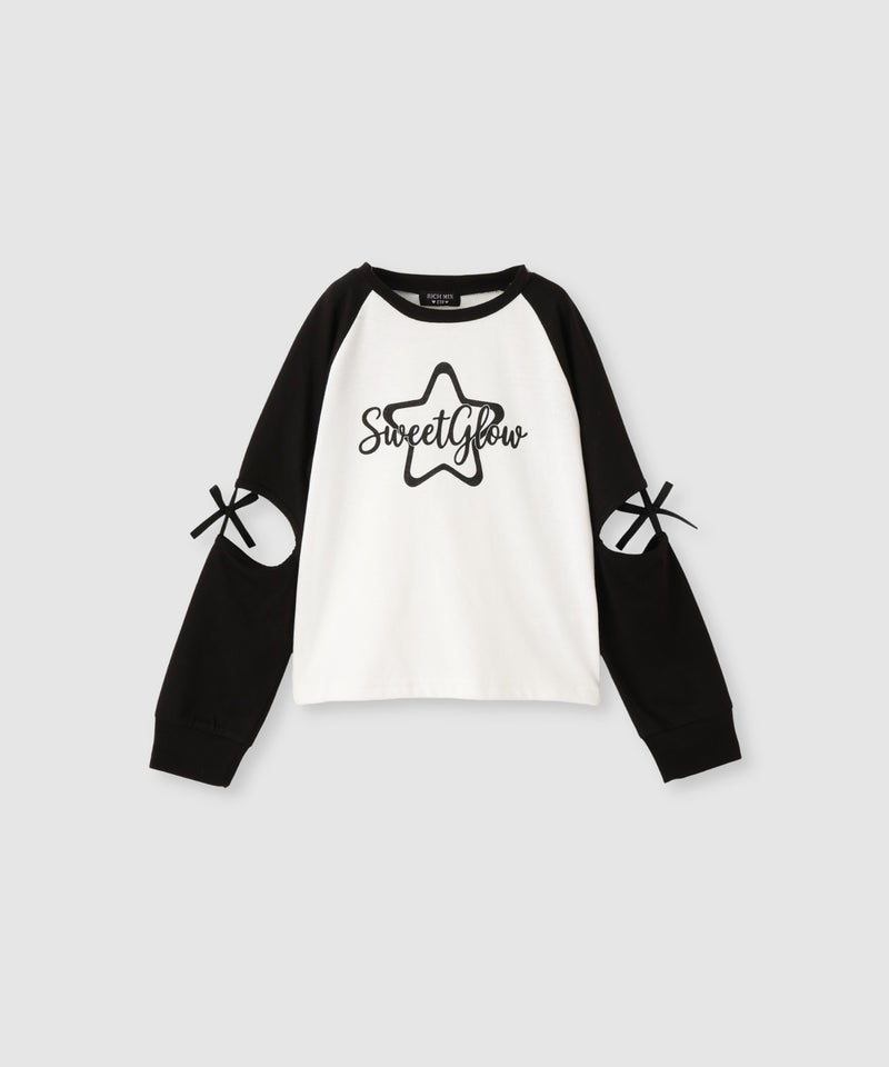 RICH MIX  スターグラフィックスリットリボン長袖Tシャツ キッズ メール便 対応商品商品画像-1