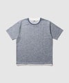 NAVY SARARI メランジワッフルフェイクレイヤードクルーネックTシャツ 速乾 メンズ メール便 対応商品商品サムネイル-1