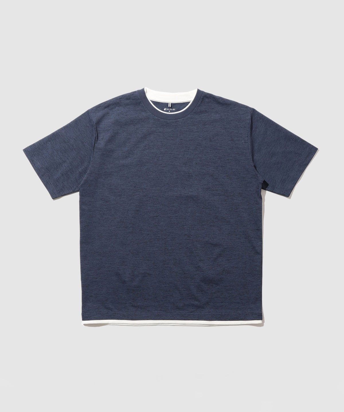 NAVY SARARI 接触冷感 テック天竺ダブルクルーネックTシャツ 速乾 メンズ メール便 対応商品
