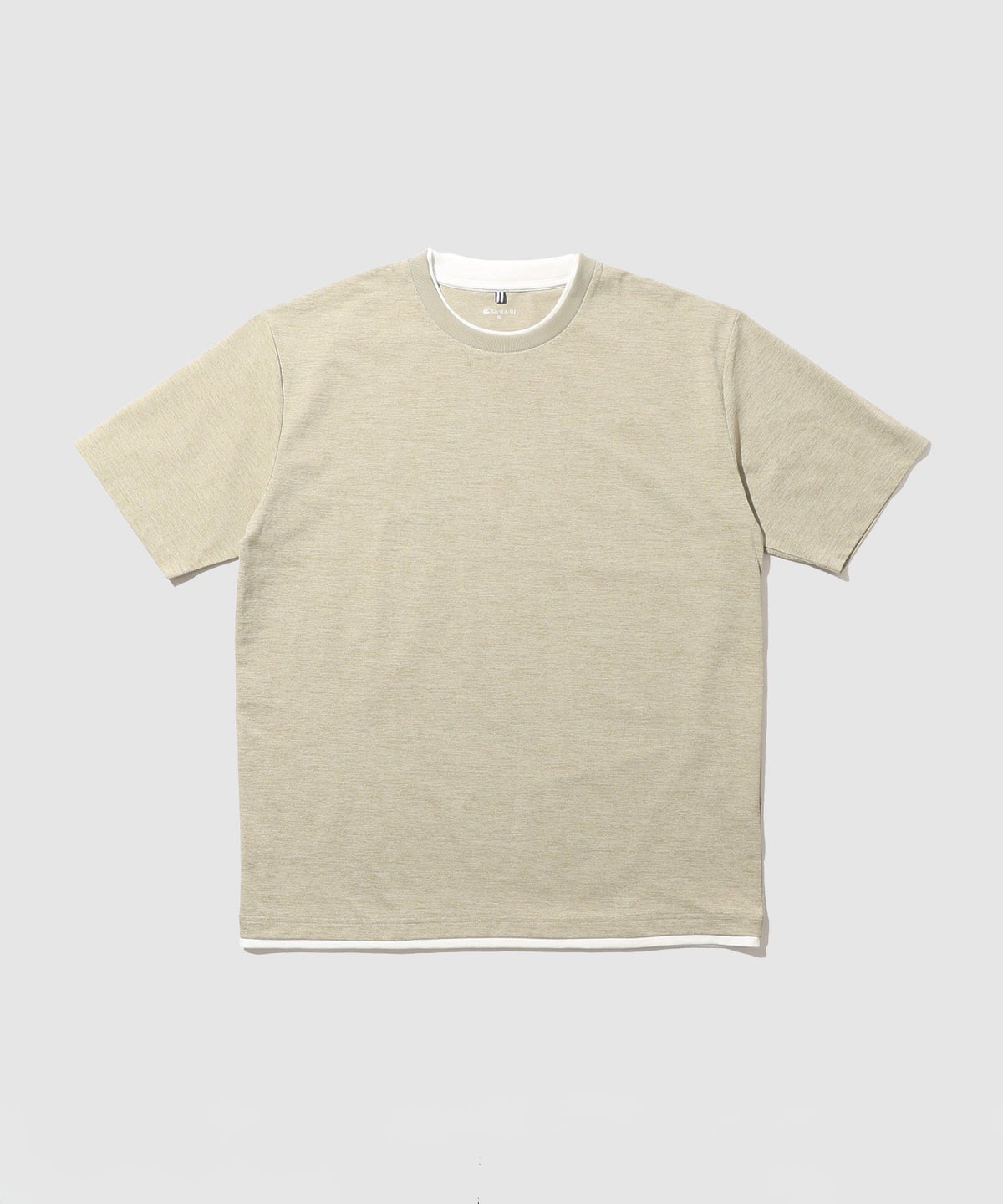NAVY SARARI 接触冷感 テック天竺ダブルクルーネックTシャツ 速乾 メンズ メール便 対応商品