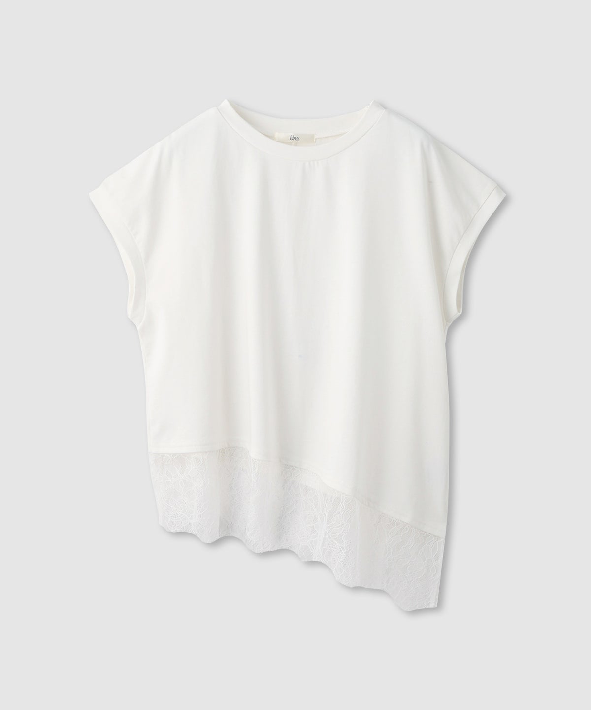 Idnes レイヤードデザイン アシンメトリーレースTシャツ レディース メール便 対応商品