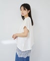 Idnes  レイヤードデザイン アシンメトリーレースTシャツ レディース メール便 対応商品商品サムネイル-5