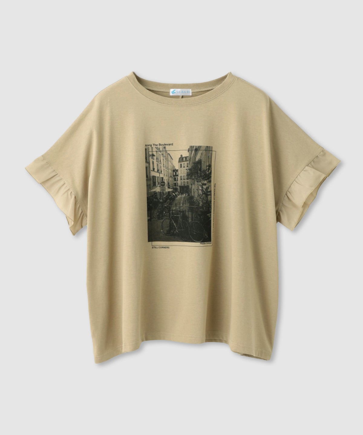 NAVY SARARI 接触冷感 袖フリルコンパクトTシャツ レディース メール便 対応商品