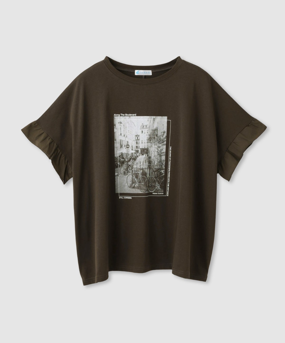 NAVY SARARI 接触冷感 袖フリルコンパクトTシャツ レディース メール便 対応商品