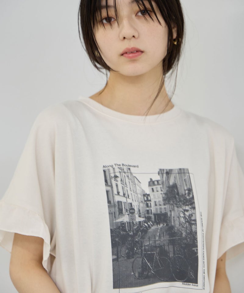 NAVY SARARI 接触冷感 袖フリルコンパクトTシャツ レディース メール便 対応商品商品画像-7