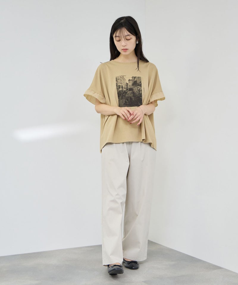 NAVY SARARI 接触冷感 袖フリルコンパクトTシャツ レディース メール便 対応商品商品画像-11