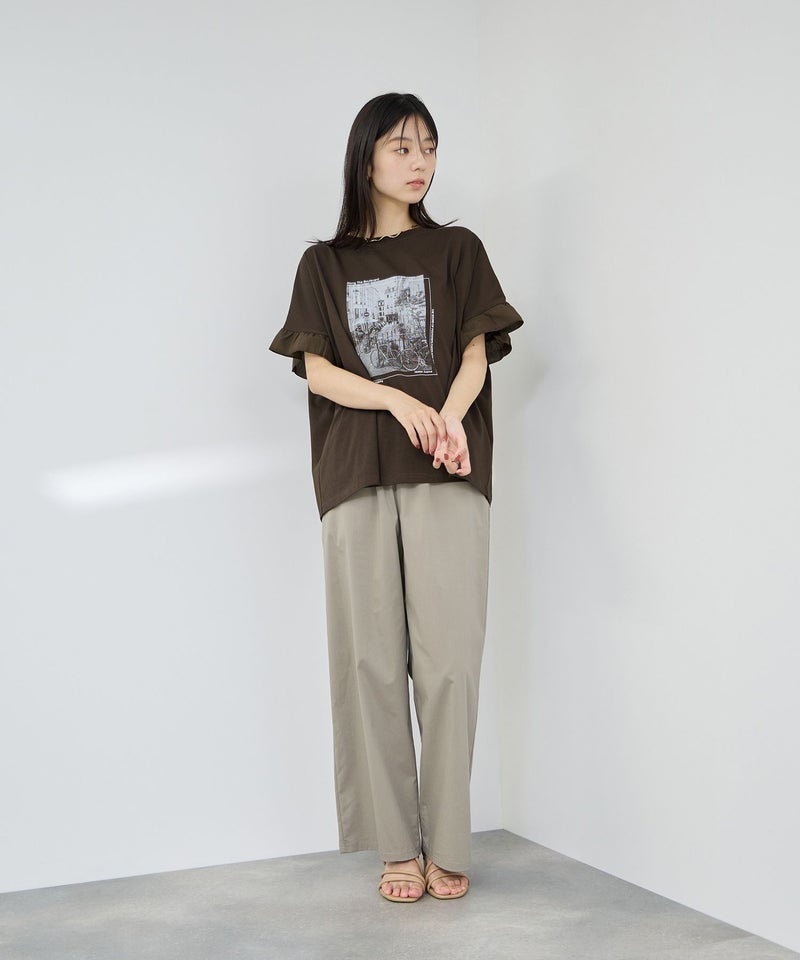 NAVY SARARI 接触冷感 袖フリルコンパクトTシャツ レディース メール便 対応商品商品画像-14