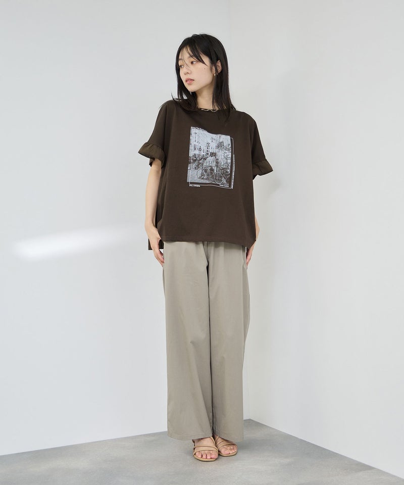 NAVY SARARI 接触冷感 袖フリルコンパクトTシャツ レディース メール便 対応商品商品画像-15