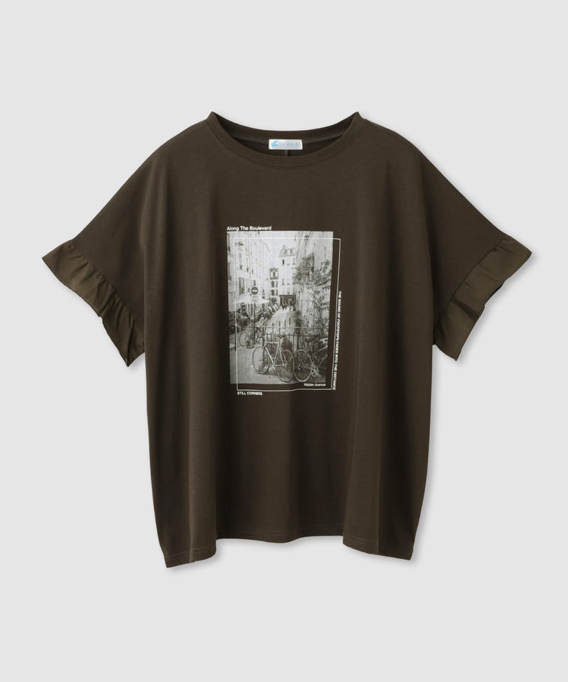 NAVY  SARARI 接触冷感 袖フリルコンパクトTシャツ レディース メール便 対応商品商品画像-18