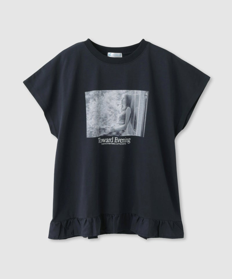 NAVY  SARARI 接触冷感 裾フリルノースリーブ レディース商品画像-3