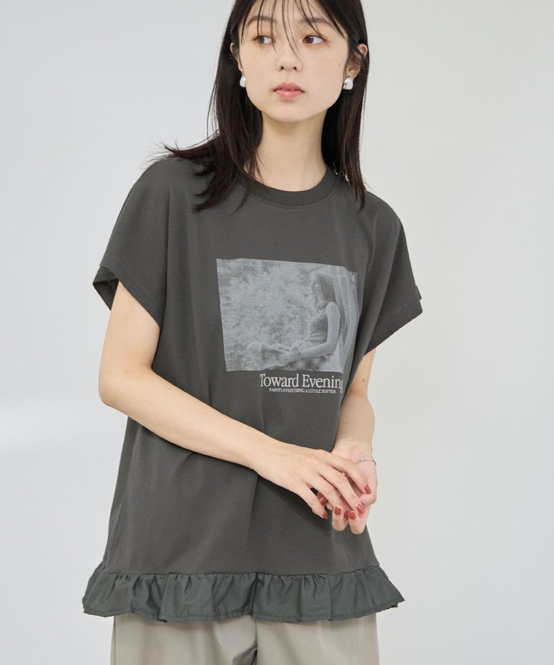 NAVY SARARI 接触冷感 裾フリルノースリーブ レディース商品画像-12