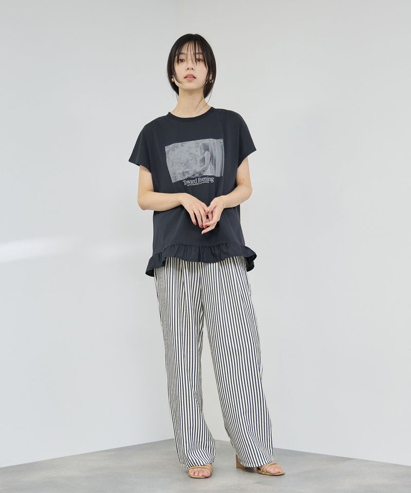 NAVY SARARI 接触冷感 裾フリルノースリーブ レディース商品画像-17