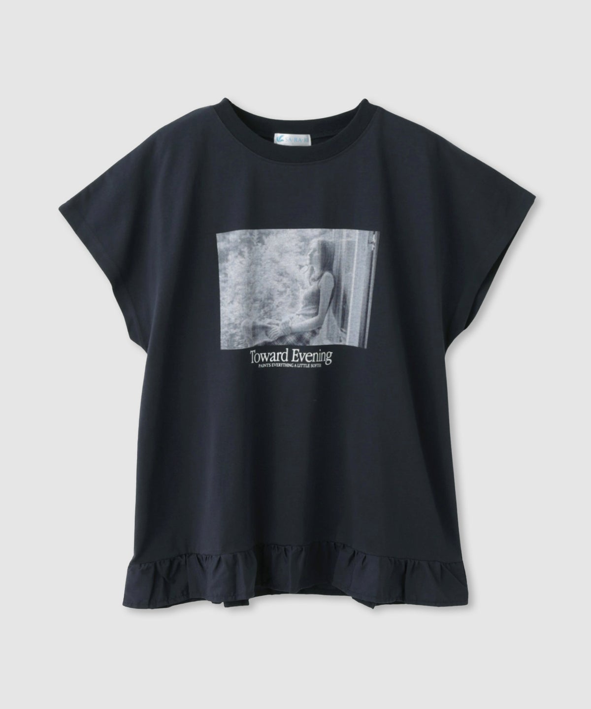 NAVY SARARI 接触冷感 裾フリルノースリーブ レディース