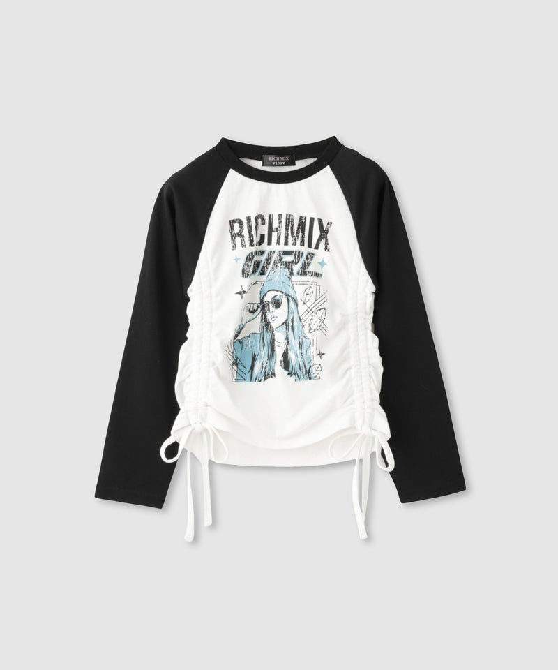 RICH MIX ドロストシャーリング ラグラン長袖Tシャツ キッズ メール便 対応商品商品画像-1