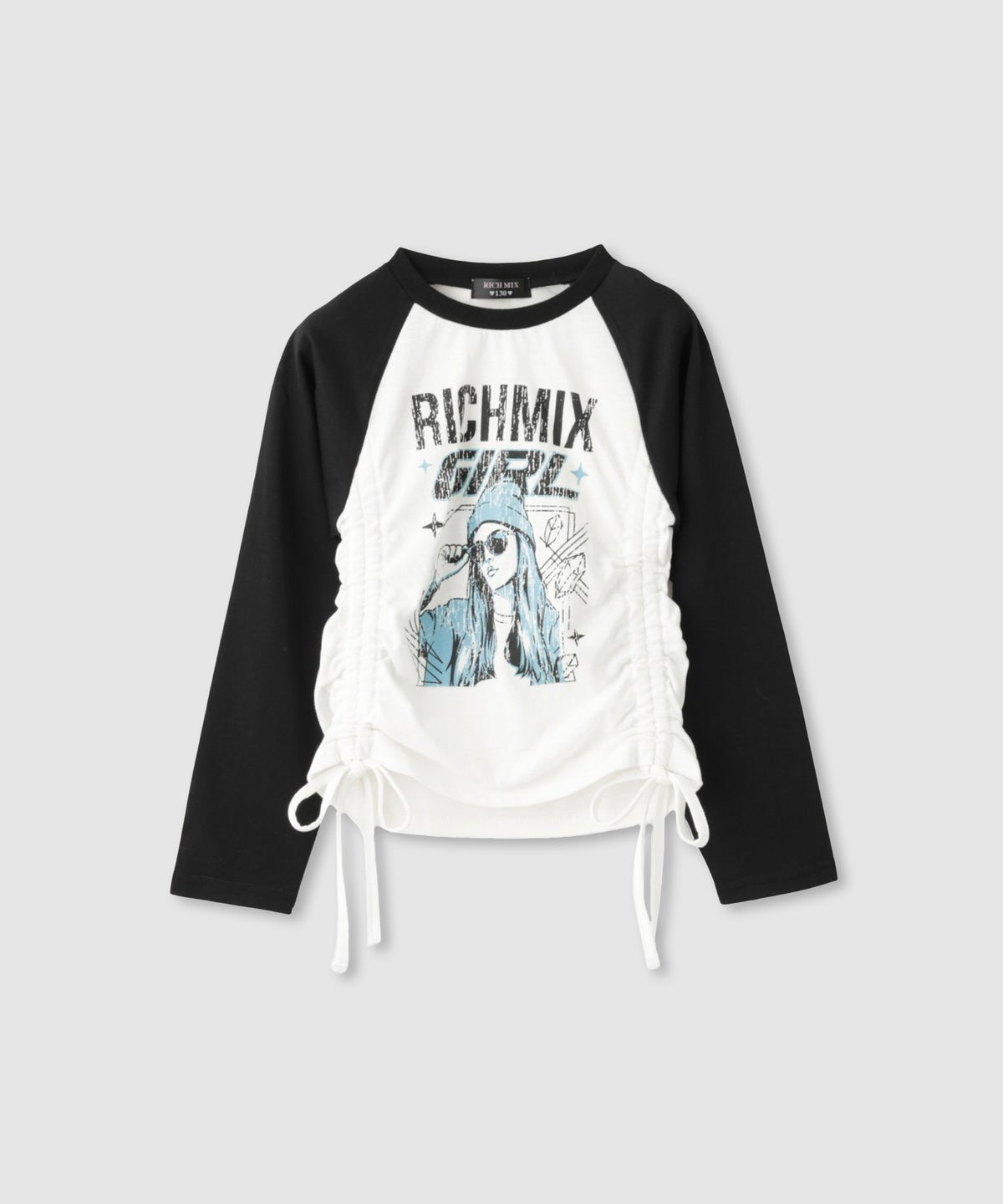 RICH MIX ドロストシャーリング ラグラン長袖Tシャツ キッズ メール便 対応商品