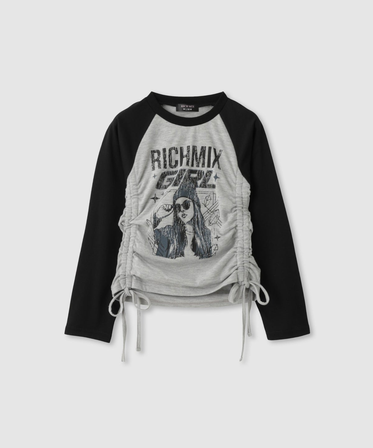 RICH MIX ドロストシャーリング ラグラン長袖Tシャツ キッズ メール便 対応商品