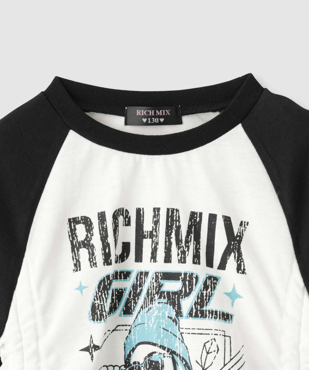 RICH MIX ドロストシャーリング ラグラン長袖Tシャツ キッズ メール便 対応商品