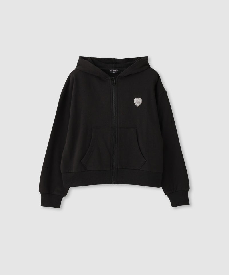 RICH MIX クロップドジップアップパーカー ワンポイントハート キッズ商品画像-2