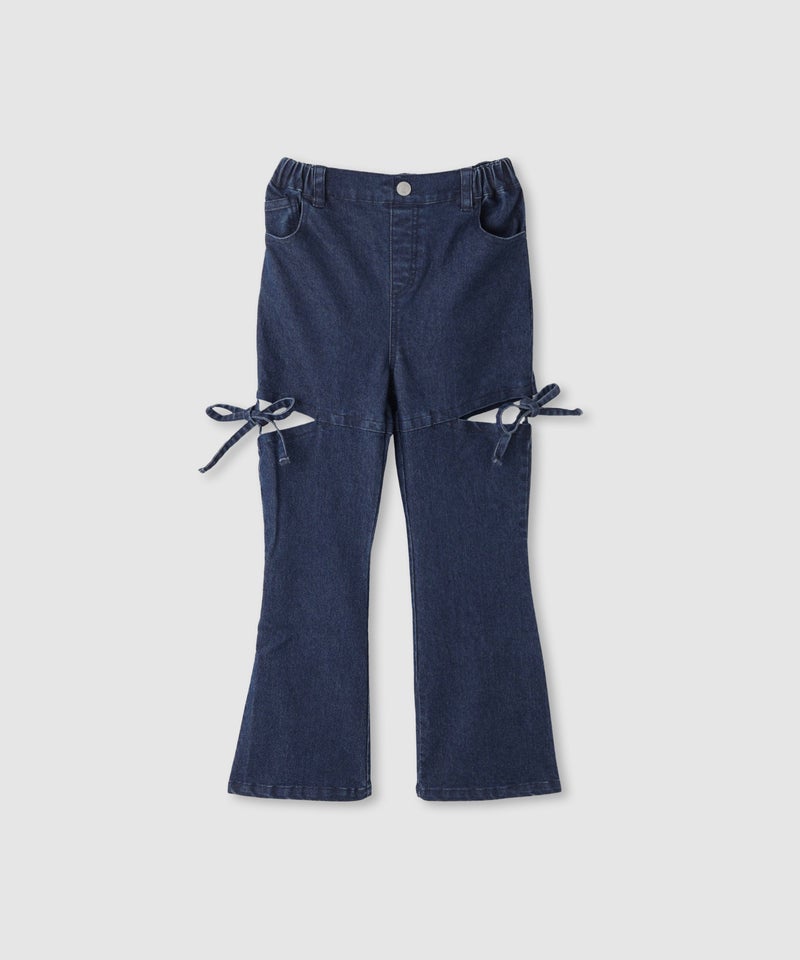 RICH MIX  サイドカット リボンフレアデニムパンツ キッズ商品画像-2