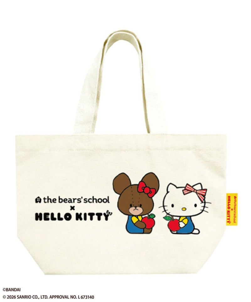くまのがっこう×ハローキティ キャンバス調ミニトートバッグ りんご レディース商品画像-1