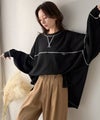 Classical Elf 《Javaジャバコラボ》大胆なルーズ感が目を惹く。綿100％配色ステッチスーパービックフットボールロンT（長袖）商品サムネイル-2