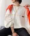 Classical Elf 《Javaジャバコラボ》大胆なルーズ感が目を惹く。綿100％配色ステッチスーパービックフットボールロンT（長袖）商品サムネイル-5