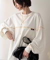 Classical Elf 《Javaジャバコラボ》大胆なルーズ感が目を惹く。綿100％配色ステッチスーパービックフットボールロンT（長袖）商品サムネイル-6