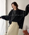 Classical Elf 《Javaジャバコラボ》大胆なルーズ感が目を惹く。綿100％配色ステッチスーパービックフットボールロンT（長袖）商品サムネイル-24