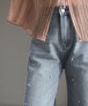 Classical Elf 【mily bilet】カジュアルにきらめきを。パールビジューワイドストレートデニムパンツ商品サムネイル-34