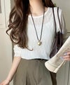 Classical Elf ほどよい透け感が大人上品。総柄シアーレーストップス(長袖)商品サムネイル-7