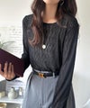 Classical Elf ほどよい透け感が大人上品。総柄シアーレーストップス(長袖)商品サムネイル-12