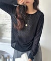 Classical Elf ほどよい透け感が大人上品。総柄シアーレーストップス(長袖)商品サムネイル-13