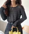 Classical Elf ほどよい透け感が大人上品。総柄シアーレーストップス(長袖)商品サムネイル-15