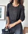 Classical Elf ほどよい透け感が大人上品。総柄シアーレーストップス(長袖)商品サムネイル-16