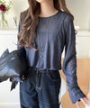 Classical Elf ほどよい透け感が大人上品。総柄シアーレーストップス(長袖)商品サムネイル-21