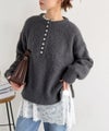 Classical Elf 大人のきれいめカジュアル、体型も美しくカバー。裾レースカットソードッキングTシャツ（長袖）商品サムネイル-14