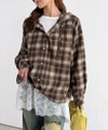Classical Elf 大人のきれいめカジュアル、体型も美しくカバー。裾レースカットソードッキングTシャツ(長袖)商品サムネイル-16